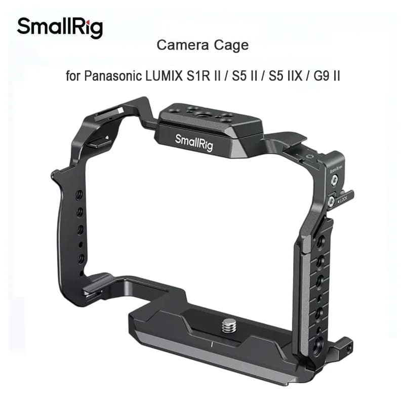 SmallRig 4902 S1R Quick Hook Cage with Lower Arca-Swiss Plate for Panasonic LUMIX S1R II S5 II S5 IIX G9 II HawkLock