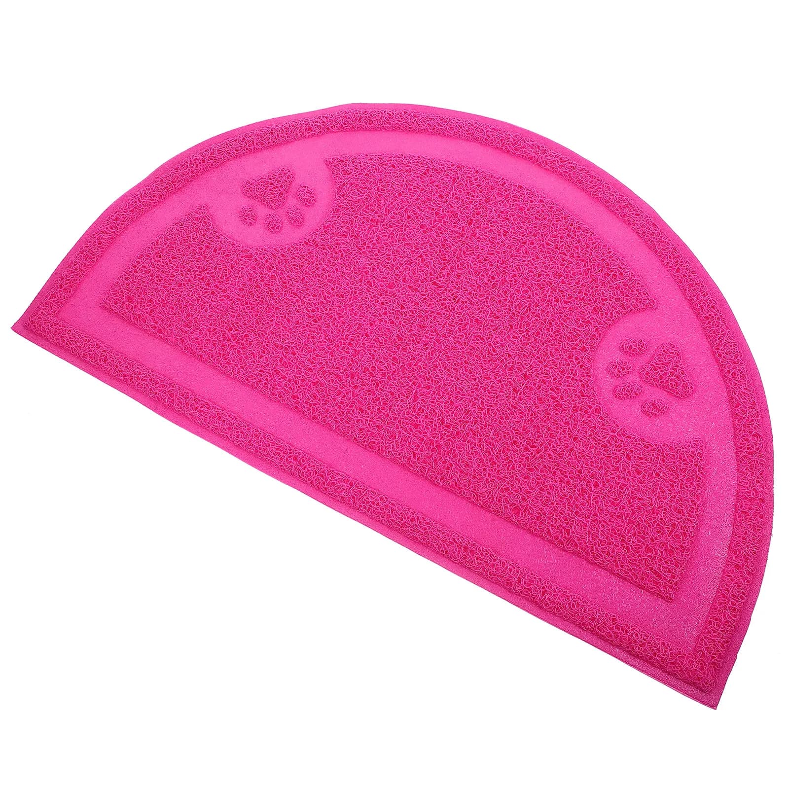Half-round Pet Puppy Dog Cat Litter Mat Claws Pet Small Footprint Foot Sleeping Pad Placemat Cleaning Carpet (Rose Red)