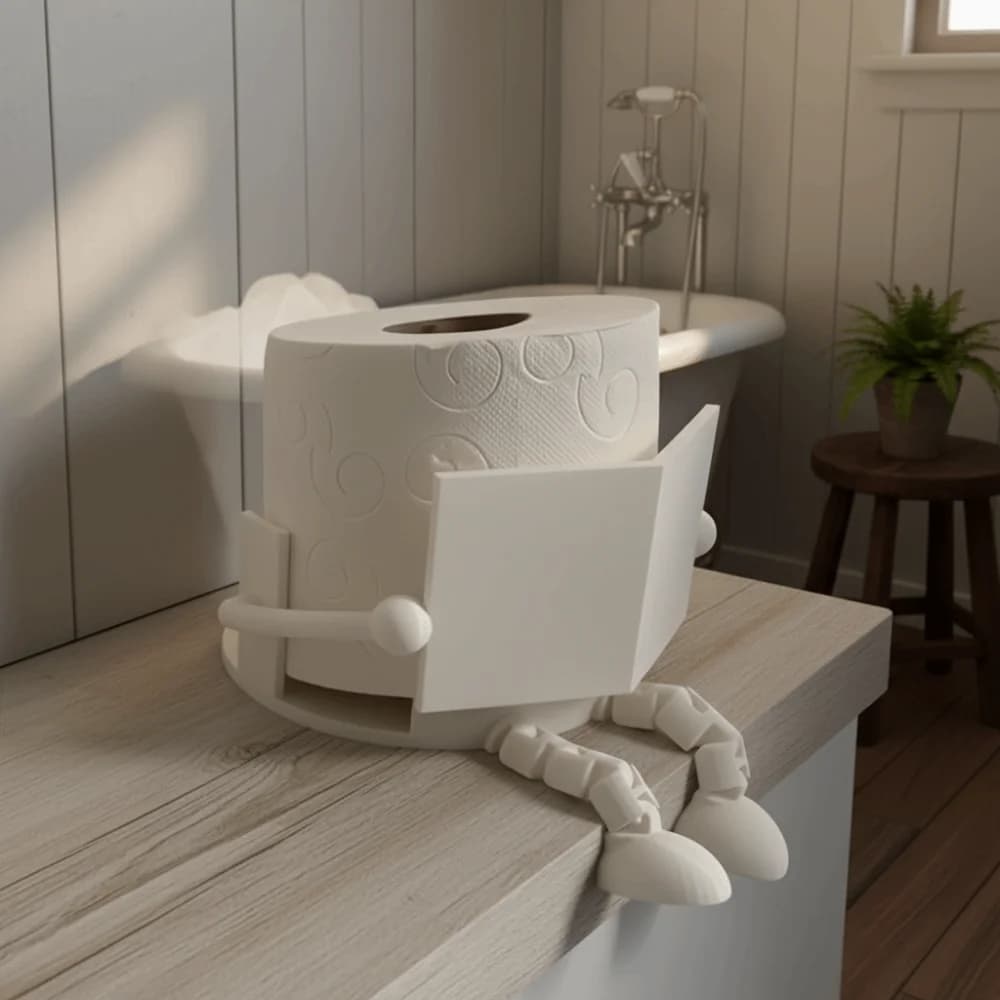 Divertente Portarotolo Stampato in 3D, Originale Portarotolo in Plastica, Unico Portarotolo per Carta Igienica, per Bagno