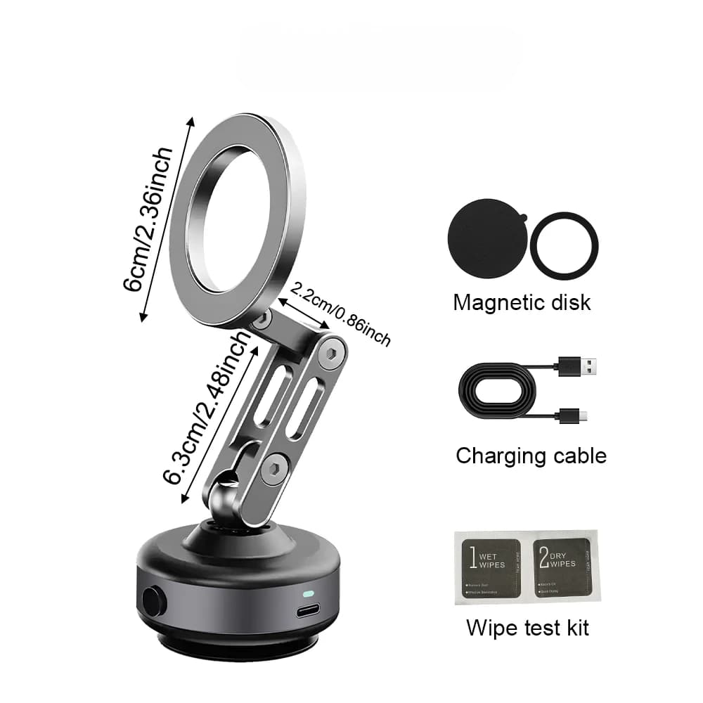 360 ° Supporto per telefono cellulare con supporto per auto magnetico pieghevole girevole Staffa di adsorbimento universale Adsorbimento del vuoto stabile
