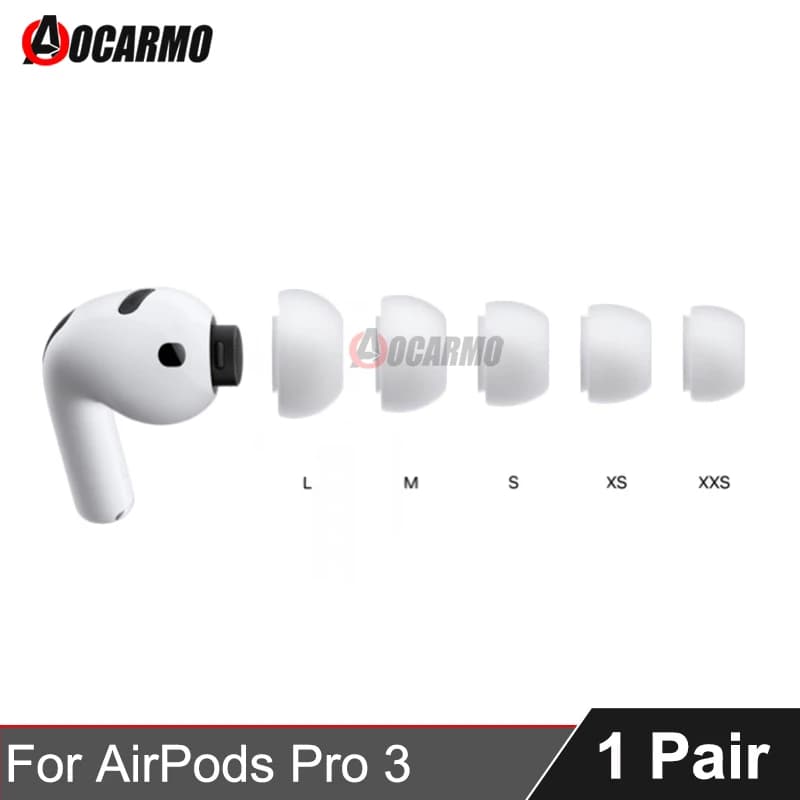 Aocarmo per Apple AirPods Pro 3 Pro3 A3063 A3064/5 Auricolari in Silicone Morbido, Protezione Antipolvere, Riduzione della Pressione, Custodia in Gomma