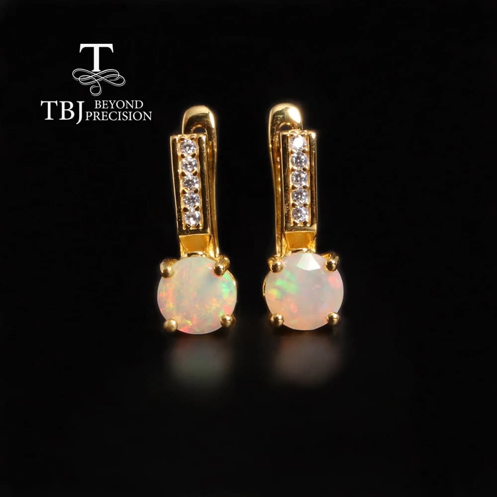 2026, Colorful Earrings with natural opal, October lucky stone, 925 sterling silver, refined jewelry, birthday gifts for women and girls