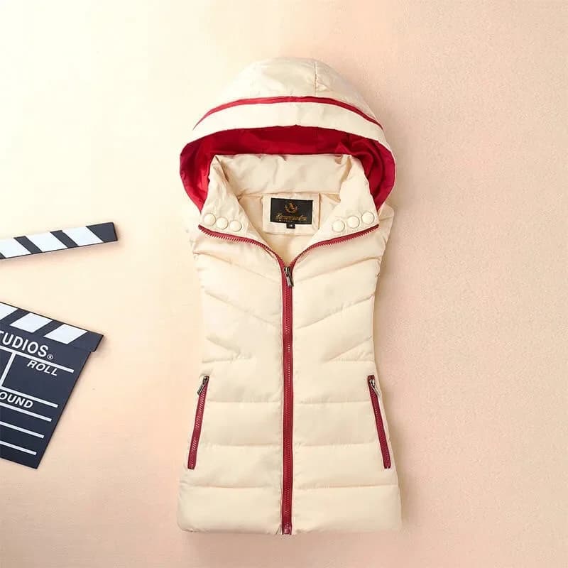 2026 autunno inverno nuovo gilet caldo in cotone con cappuccio studentesse streetwear gilet Parka senza maniche allentato coreano da donna