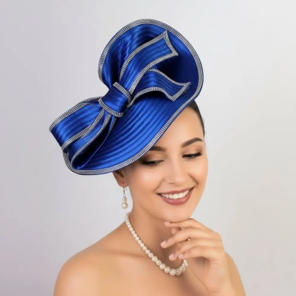 Party Exquisite Vintage Fascinator Hat Elegant Sweet Bride Headdress Hair Hoop Bowknot Hair Band 1920s Hair Accessories Lady