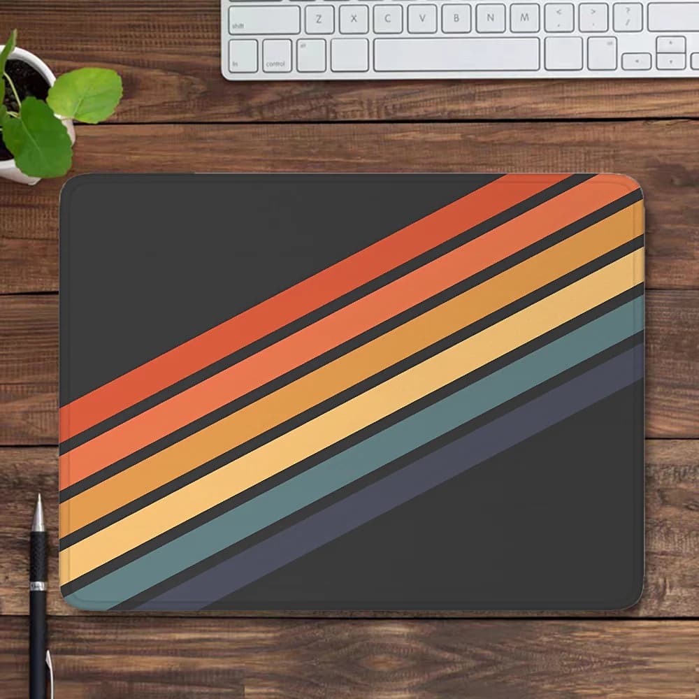 Retro Stripes 70s Style Mouse Pad piccolo Mousepad 20x25 tappetino da scrivania per Computer in gomma accessori da gioco Pc Gamer tappetini estesi