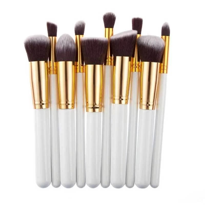 Set of 10 Professional Makeup Brushes, Umbrella and Fondotinta Tools, Cosmetic Brushes for Professional Makeup Machines
