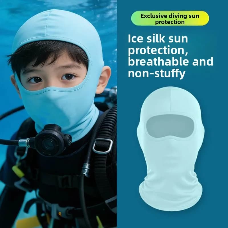 Special Underwater Mask for Children, Solar Protection for Swimming and Snorkeling, Bikini Mask for Free Diving, Breathable Silk