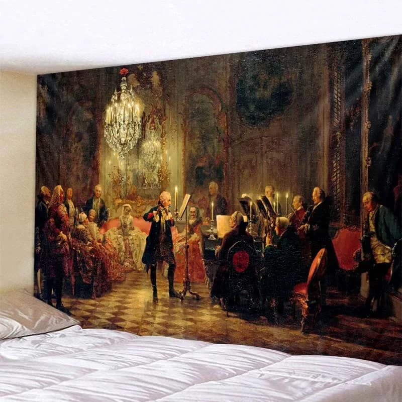 Retro Oil Painting Big Tapestry Wall Hanging Bohemian Background Wall Cloth Bed Sheet Sofa Blanket Home Room Wall Decoration