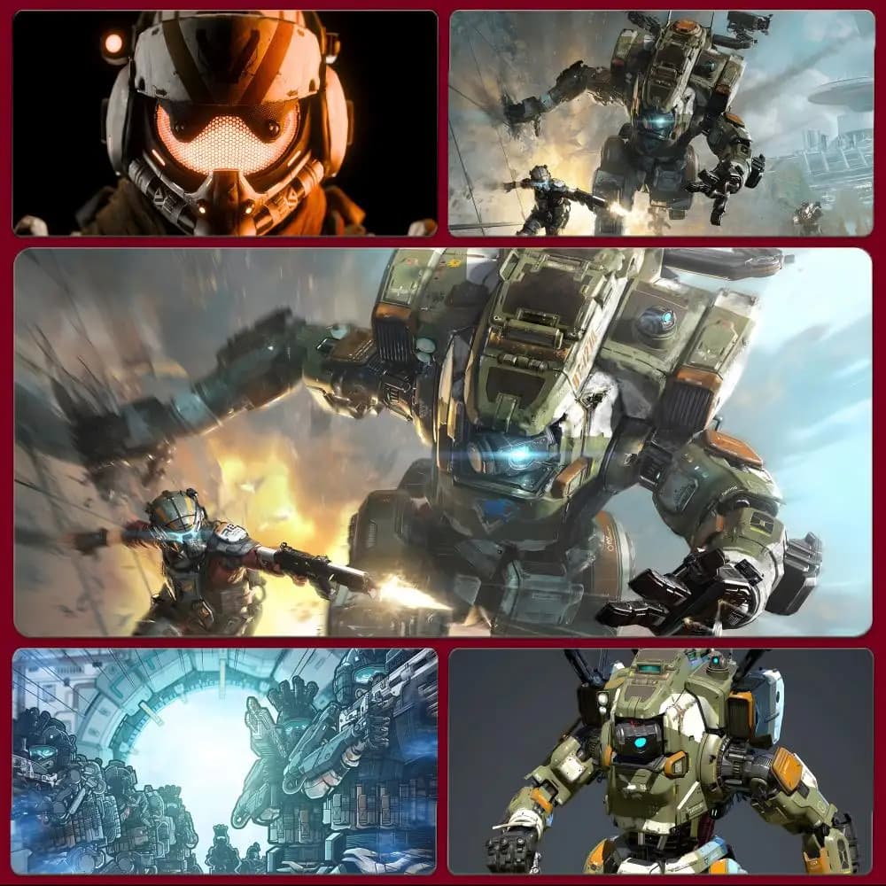 Fiery Titanfall 2-s Mouse Pad Large Gaming Mousepad with Stitched Edges Thickened Desk Mat PC