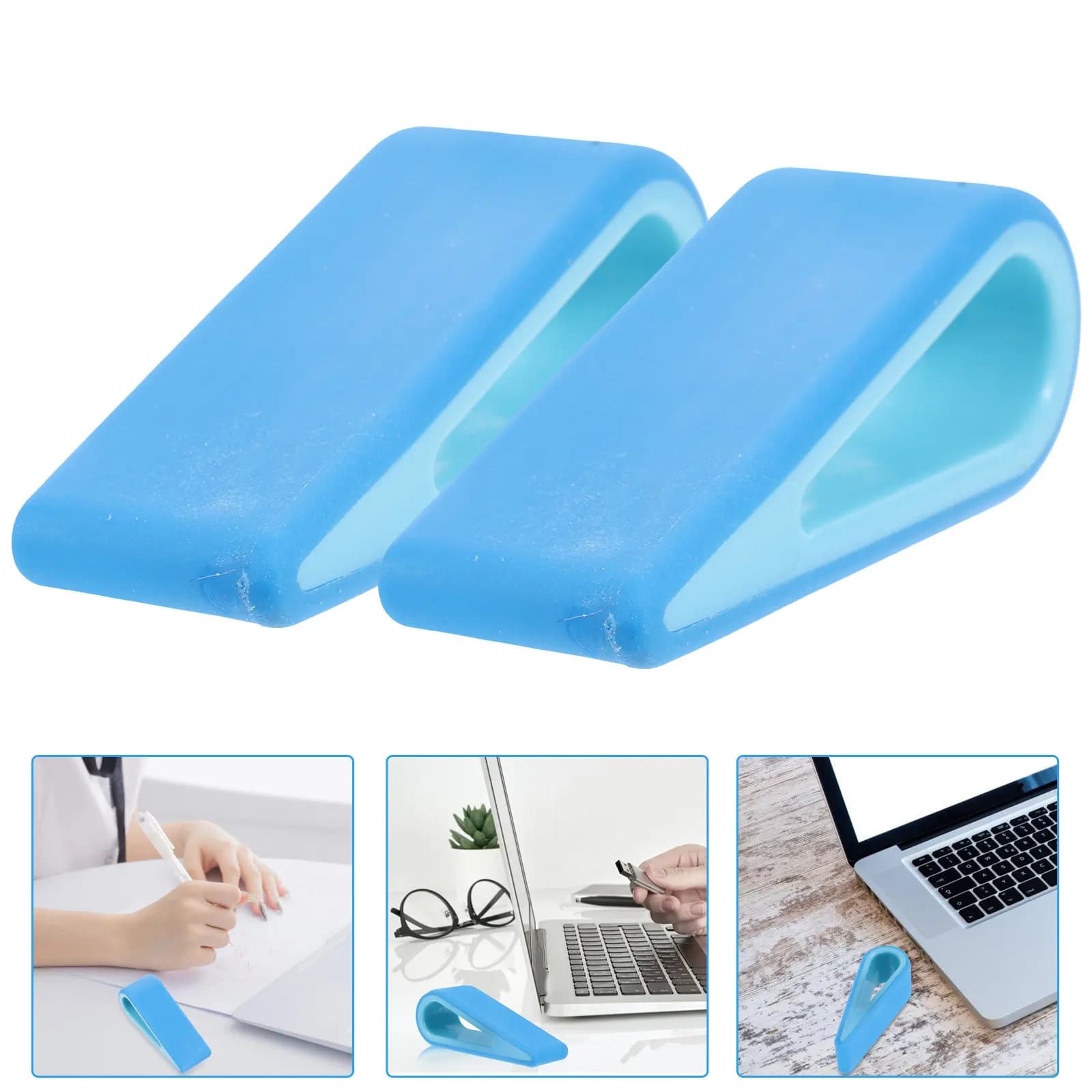Supporto per laptop da 2 pezzi, supporto per computer portatile, supporto rialzato per angolo di lavoro ergonomico e dissipazione del calore, blu