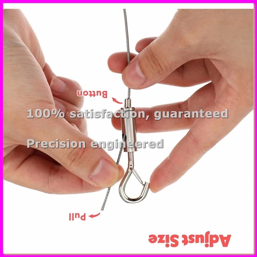 Adjustable wire kit for hanging pictures, 8 pieces, 6.6 feet durable stainless steel wire for hanging pictures, frames, mirrors- ABFB