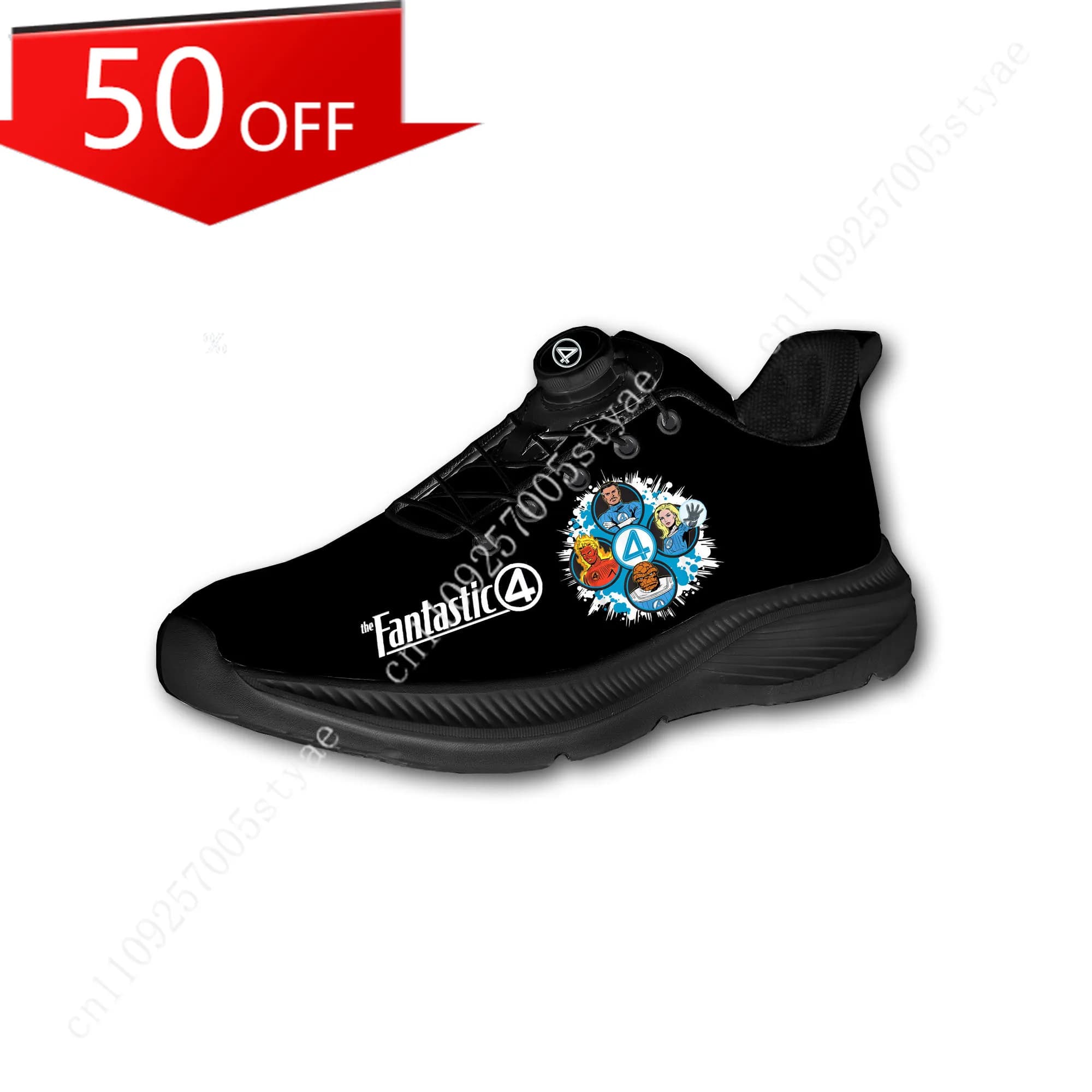 Scarpe da Corsa Fuoristrada Marvel Fantastic Four per Uomo e Donna, Sneaker Sportive Senza Lacci con Chiusura a Rotazione, per Escursionismo e Tempo Libero