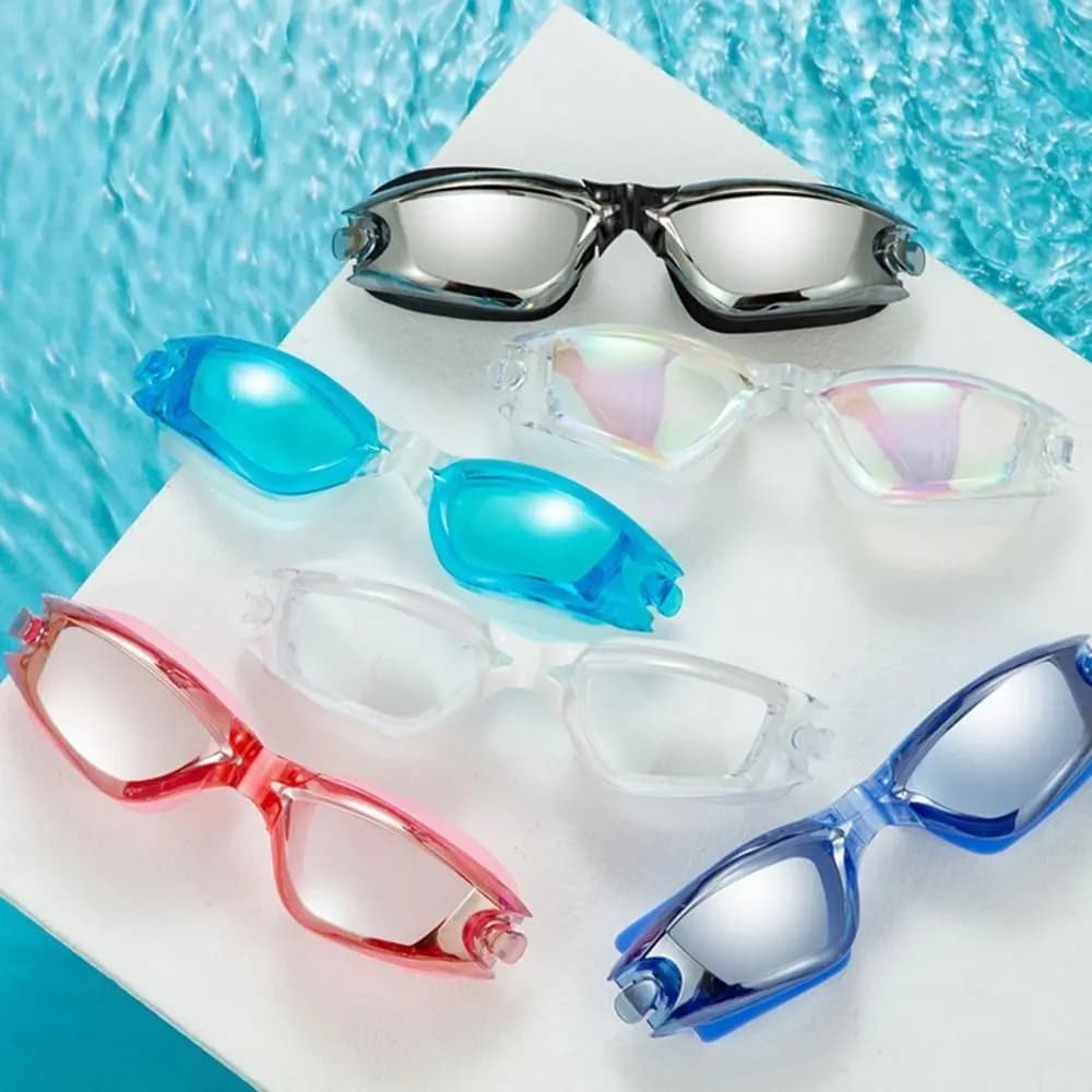 Occhialini da nuoto per adulti antiappannamento con clip per naso e tappi per le orecchie Protezione UV Occhiali da sub Anti-perdite Unisex