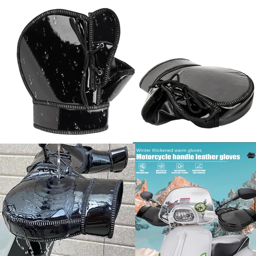 Guanti da manubrio per moto Guanti scaldamani per bici invernali antivento Manicotti da manubrio elastici flessibili per motoslitte scooter ATV