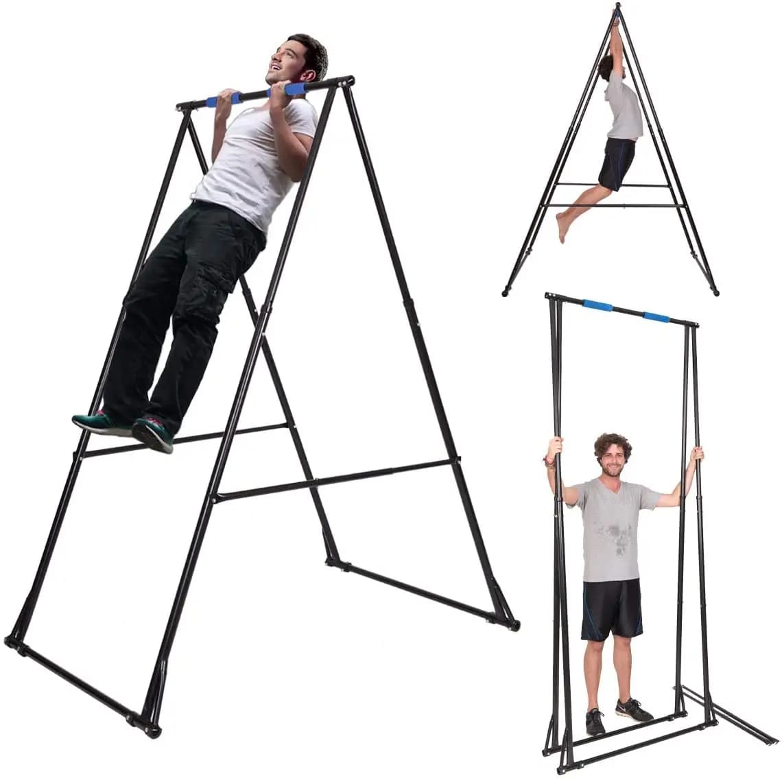 Personalized Fitness Equipment: Traction and Rack Bar with Structure in Foam and Steel, Black, Unisex