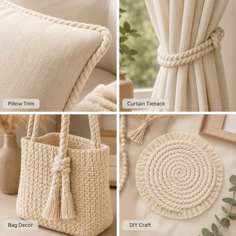 5/10Meters Macrame Cords 5-20mm 3 Shares Twisted Cotton Rope DIY Decoratio Braided Cord for Handmade Bag Home Crafts Material