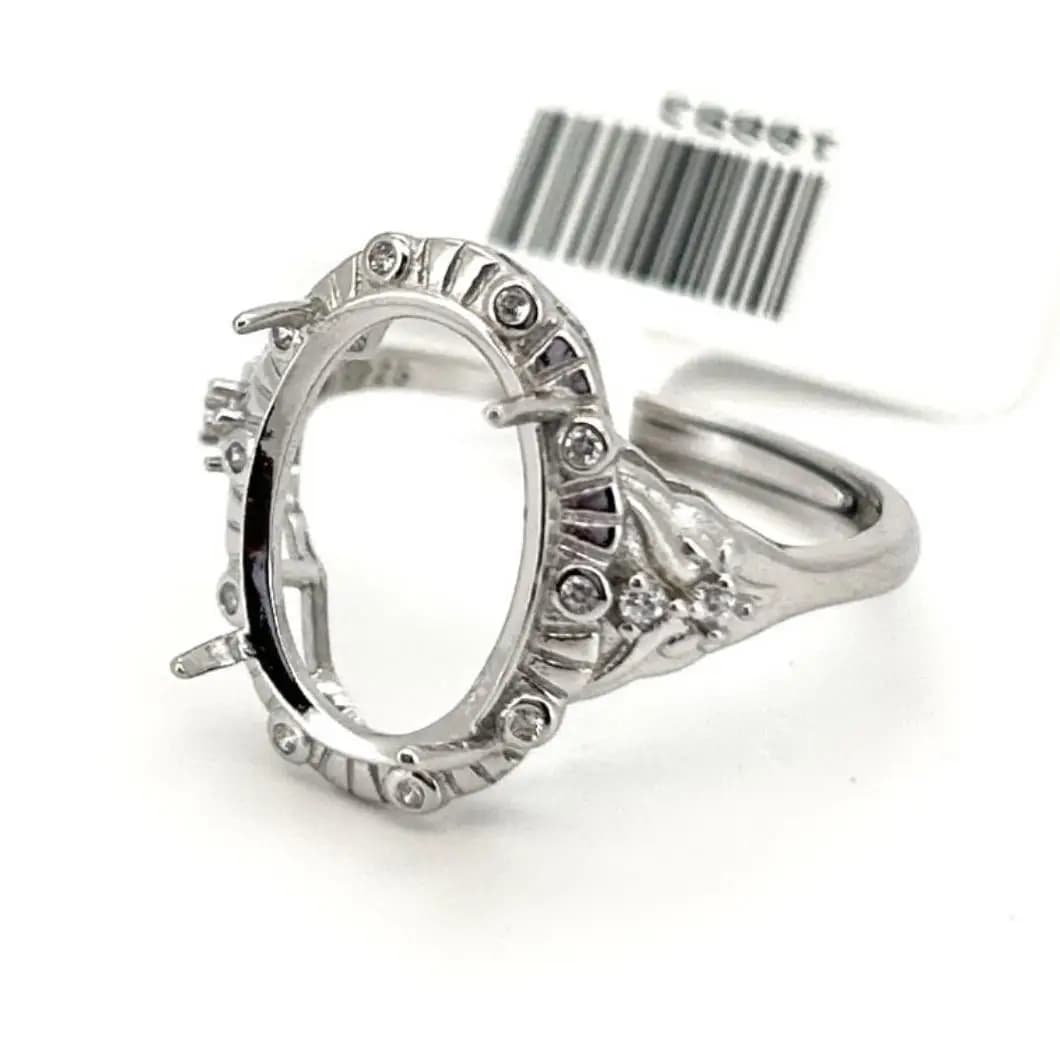MeiBaPJ intarsio 10*14mm ovale gemma S925 argento Sterling fai da te anello vuoto titolare per le donne Fine matrimoni gioielli posta gratuita