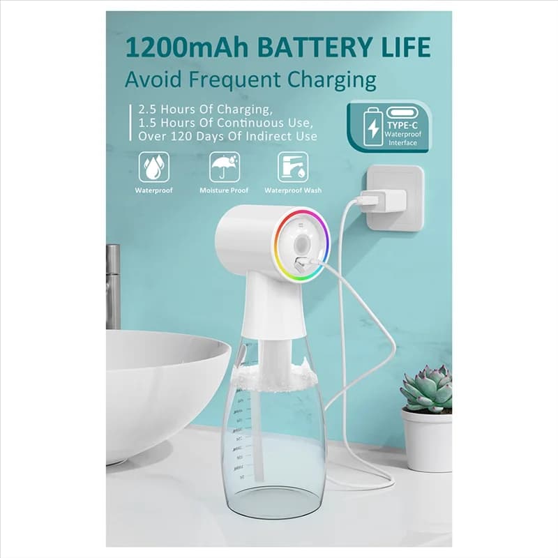 A25F-distributore di shampoo schiumogeno elettrico multifunzionale impermeabile per la pulizia delle finestre dispenser di sapone per il bagno WC