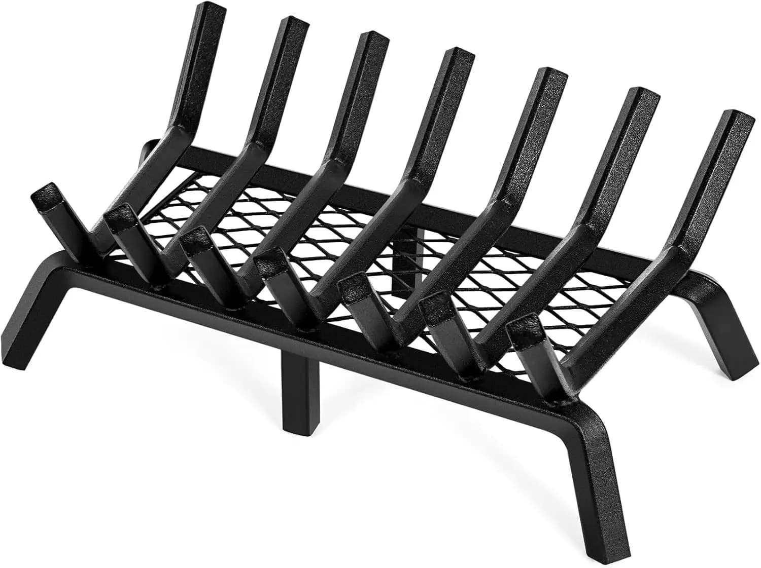 Grill for Caminetto 24 Pollici with Braci Retentor - Grill in Ferro Battuto for Wood stove for Interior and Exterior, Camping