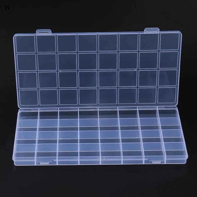 maveraW✪32 Scomparto a griglia Scatola di immagazzinaggio in plastica trasparente Gioielli Orecchino Perline Vite Custodia per esposizione Contenitore per organizzatore