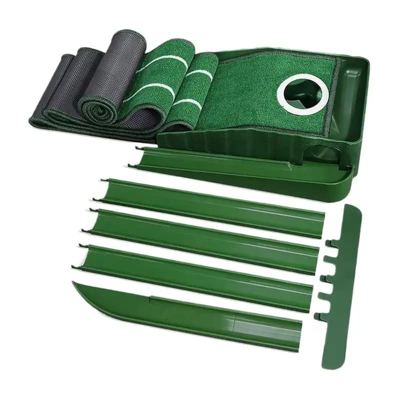 Putting Green Indoor Home Putting Green Golf Training Tappetino in velluto con ritorno automatico della palla per migliorare la precisione e la sfida