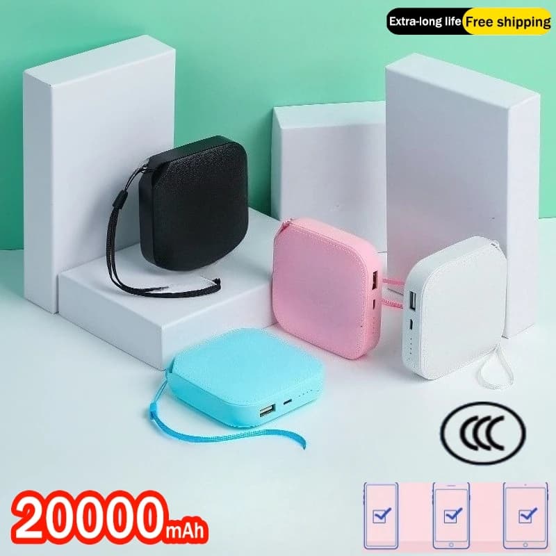 20000mAh Power Bank High Capacity Super Fast Charging Powerbank Portable Charger Mini Power Bank for IPhone Xiaomi Spare Battery