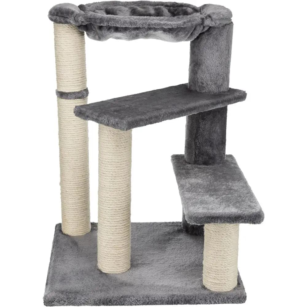 Albero per Gatti Senior Grigio Medio con Amaca e Gradini | Posti per grattare resistenti e durevoli | Area Gioco per Gatti