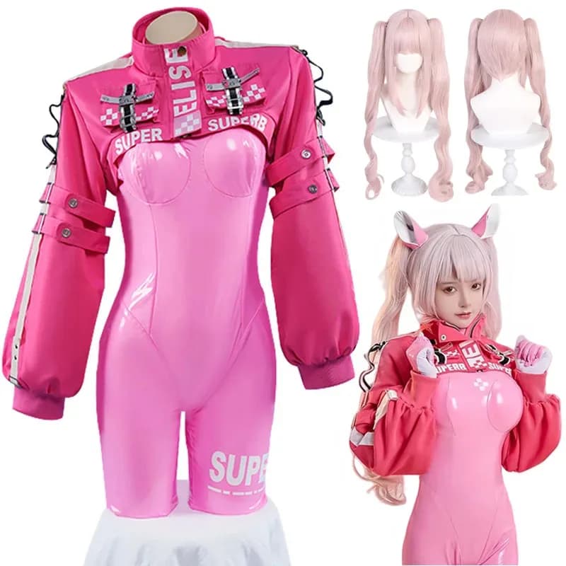 Nuovo Halloween Cosplay Donna Nikki Alice Costume Cosplay Tuta con Guanti per le orecchie Parrucca Cosplay Lattice Gatto vestito Tuta Giacca Su