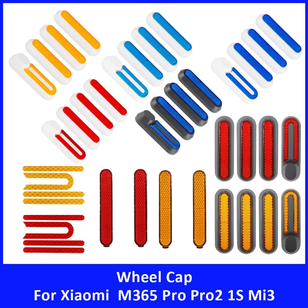 Tappo ruota per Xiaomi M365 Pro Pro2 1S Mi3 Scooter elettrico Accessori Parte Striscia riflettente Adesivo riflettente Coprimozzo ruota