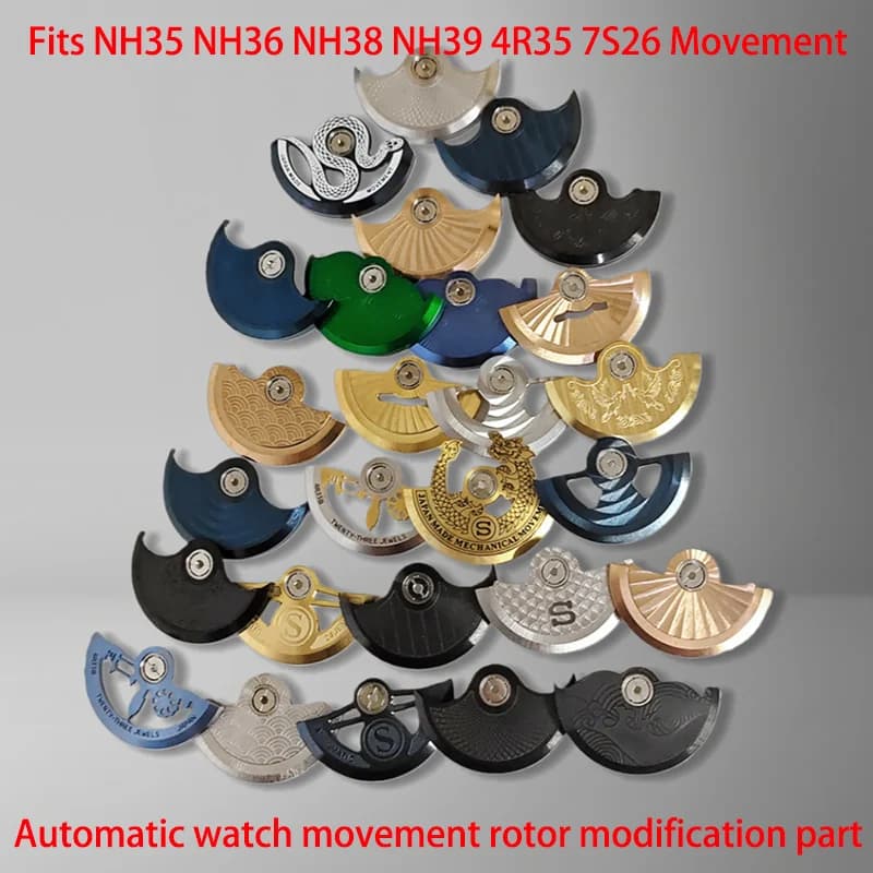 Movement Mod NH35, Automatic Oscillating Hammer Roll Compatible with Movement NH34 NH35 NH36 NH38 4R35 6R 7S, Replacement for Men's Watches