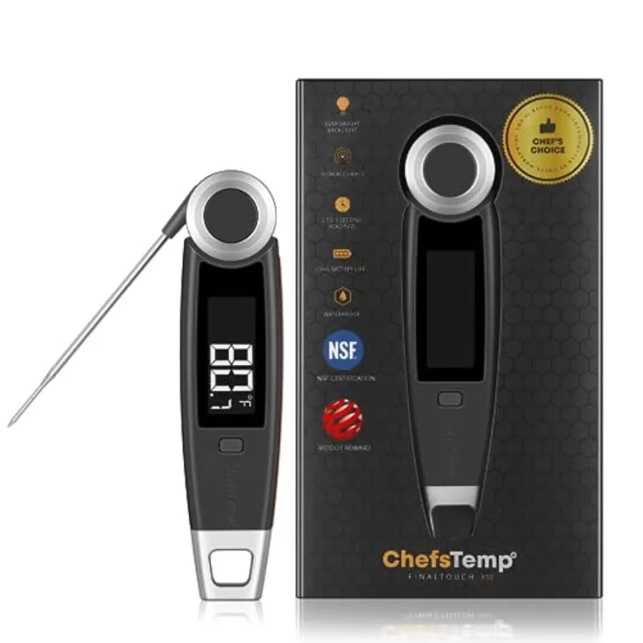 Termometro Digitale per Carne Finaltouch X10 a Lettura Istantanea, Certificato NSF, Impermeabile, Professionale per Cucinare, Grigliare, BBQ, Cuocere e Dolci