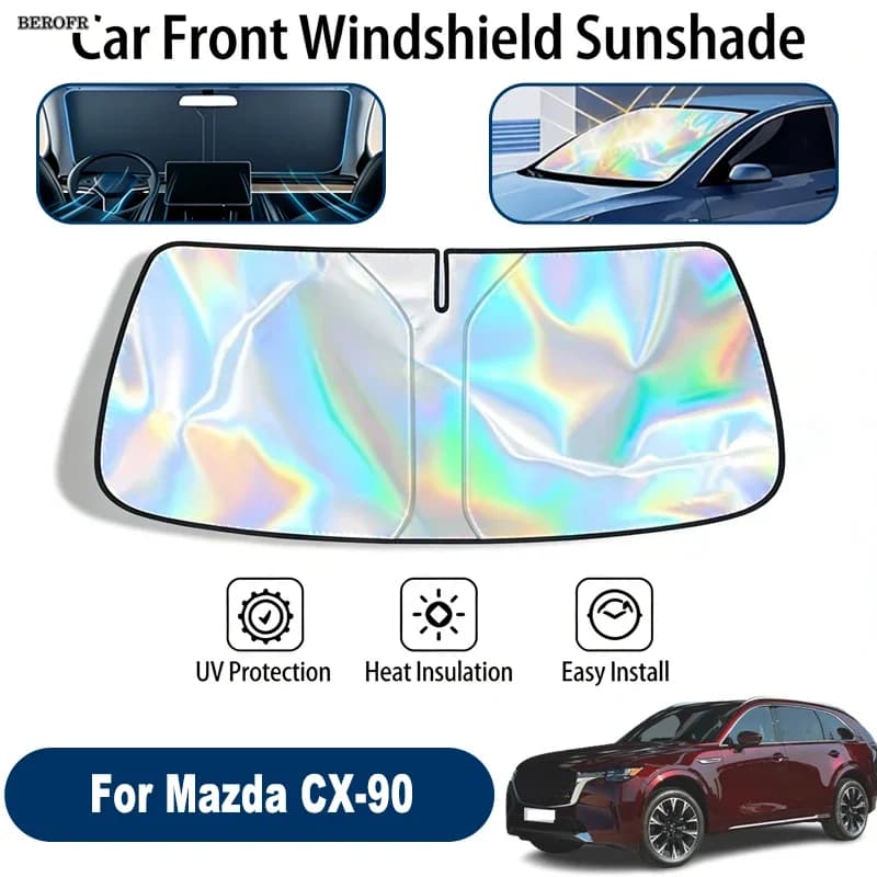 Windshield Sun Shade For Mazda CX-90 Foldable UV Reflective Front Window Sun Protection Cover Accessories