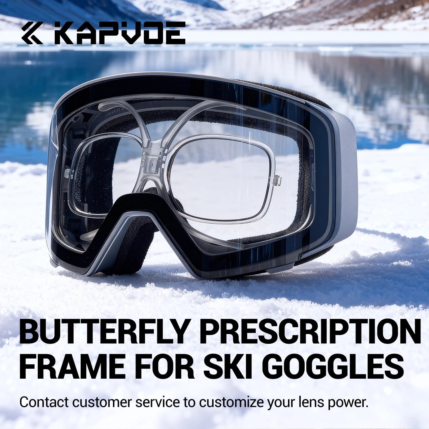 Telaio per miopia per occhiali da sci Kapvoe Occhiali da neve regolabili Inserto clip-on per occhiali da sci Kapvoe Telaio per miopia Telaio per bici