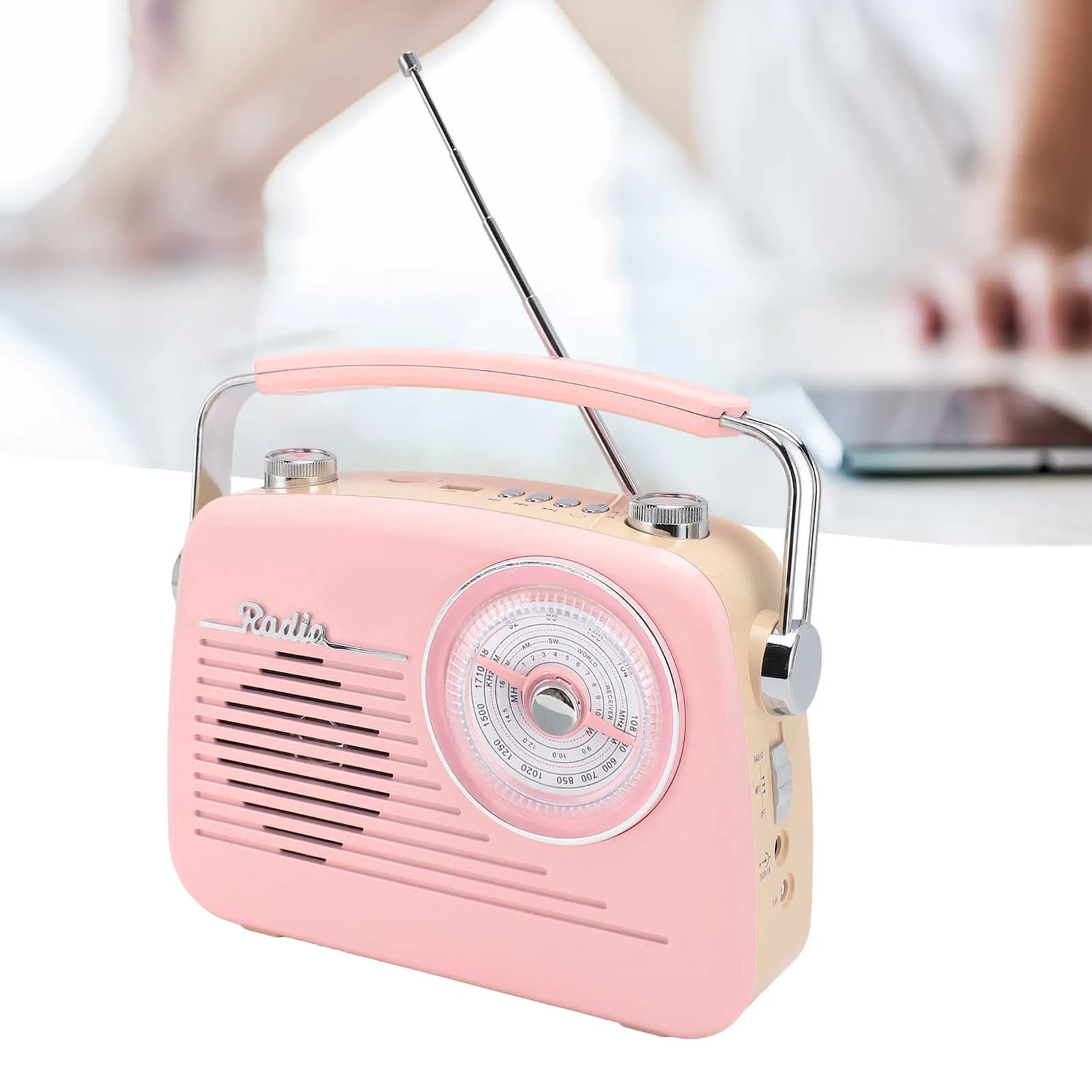 ZK20 Speaker Portable Versatile Reliable Connection FM AM SW Mini USB Speaker for Indoor Outdoor Pink EU Plug 220V