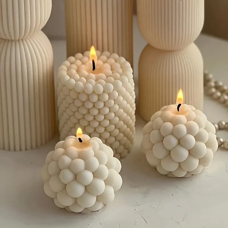 3D Silicone Stamp for Candles, Bolle Cylinder Shape, Perfume Candles and Aromatherapy, Fai-da-Te Stamp for Cakes and Crafts