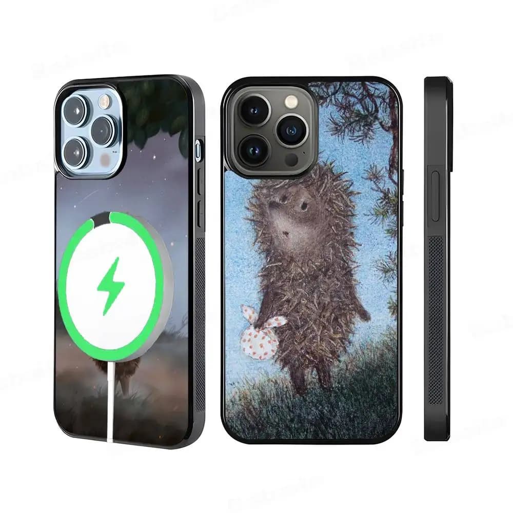 Cover Magnetica Magsafe per iPhone 17 16 Pro Max 15 Plus 14 13 12 11 con Design Riccioletta Luminosa nel Fumo