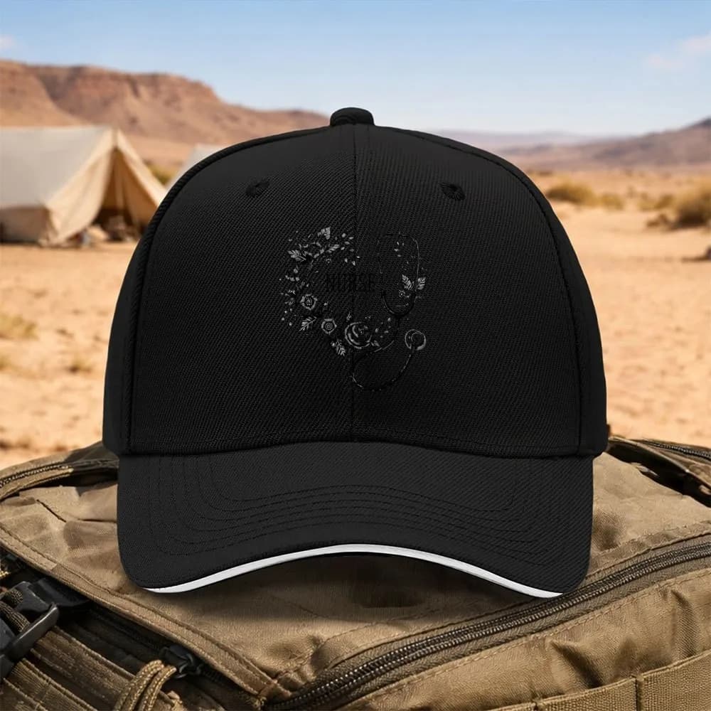 Nurse Stethoscope Floral Baseball Cap Unisex Adjustable Outdoor Sports Casual Hat