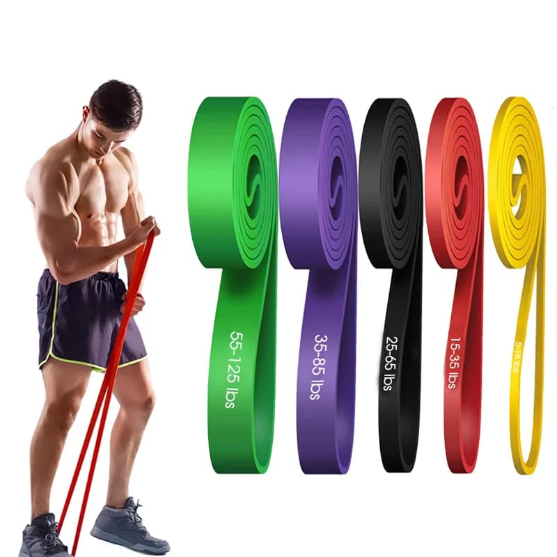Set di fasce di resistenza da 5 pezzi Fasce elastiche per yoga fitness in TPE Palestra unisex Uso domestico Fasce elastiche per allenamento di piccola forza
