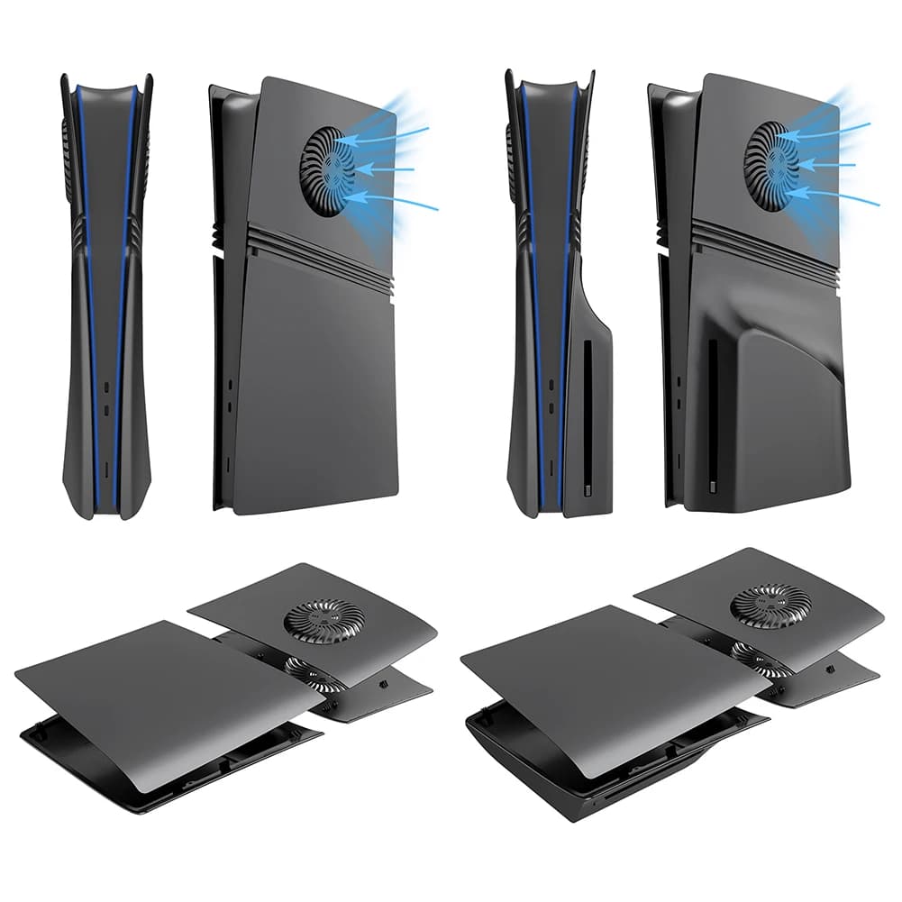 Cover per Console PS5 Pro Edizione Disco/Digitale, Guscio Protettivo in ABS Antiurto, Piastra Laterale per Console