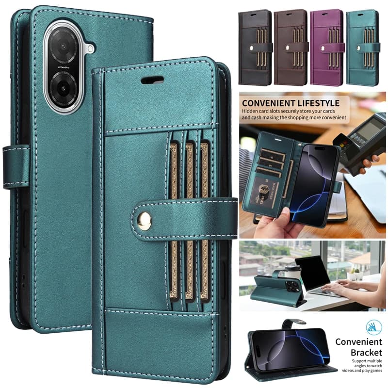 Custodia a portafoglio in pelle con slot per carte per Xiaomi Poco C71 C75 F7 X7 F6 X6 C65 C55 X3 NFC X5 Pro 5G PocoC71
