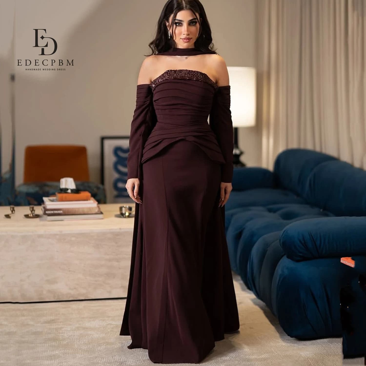 EDECPBM Abiti eleganti personalizzati Abito da sera Abiti da ballo Donna Abiti da sera di lusso Robe Sharon Abiti da sera felici