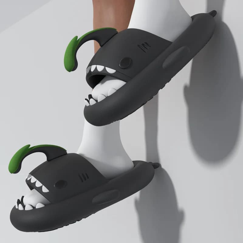 Pantofole da squalo con suola spessa 4 cm Pantofole da donna per coppia Lanterna per interni ed esterni Scivoli per pesci Scarpe antiscivolo per la casa da uomo 2023 Estate