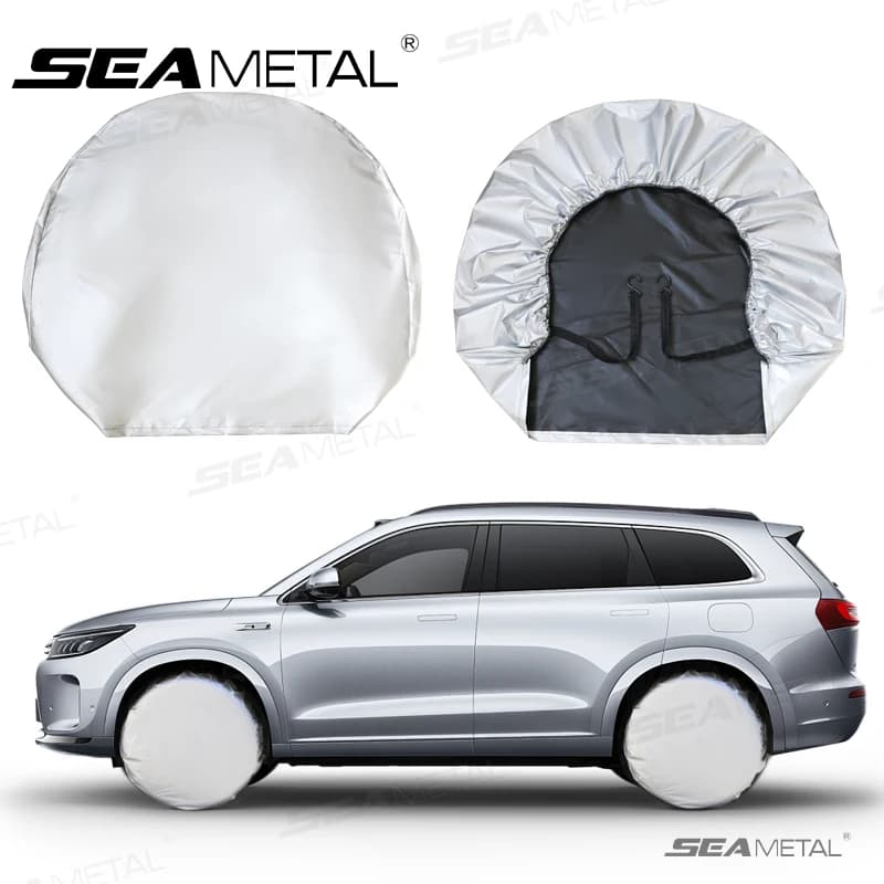 SEAMETAL 1/4 pz Universale Copriruota Oxford Impermeabile UV Protezioni Solari Copriruota per Camper Auto Camion 29-32 pollici
