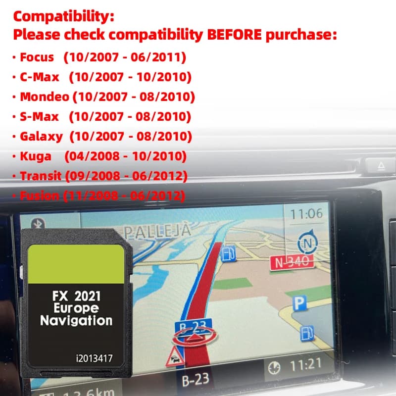 Scheda SD di Navigazione Satellitare per Ford FX 2021, Scheda GPS C-Max Focus Mondeo Kuga Galaxy Transit Bosch i2013417