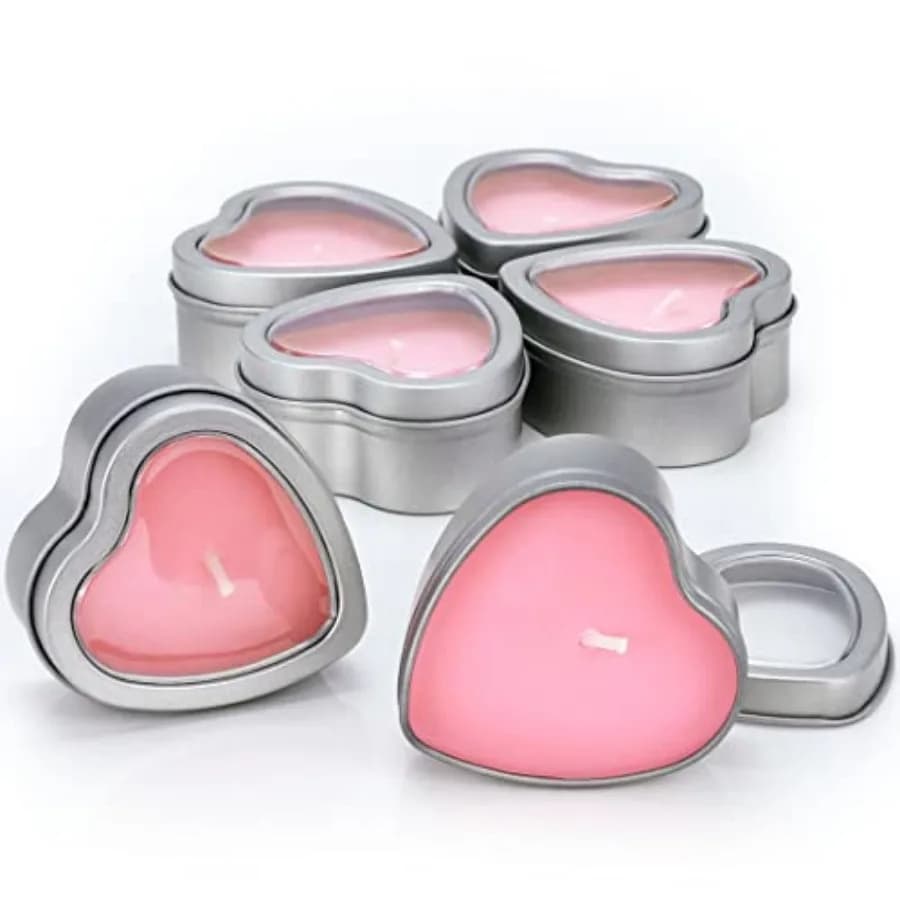 Candele Tealight Grandi Rosa per Aromaterapia, Candele Tealight Altamente Profumate - Durata di 6 Ore per Regalo di San Valentino, Cena