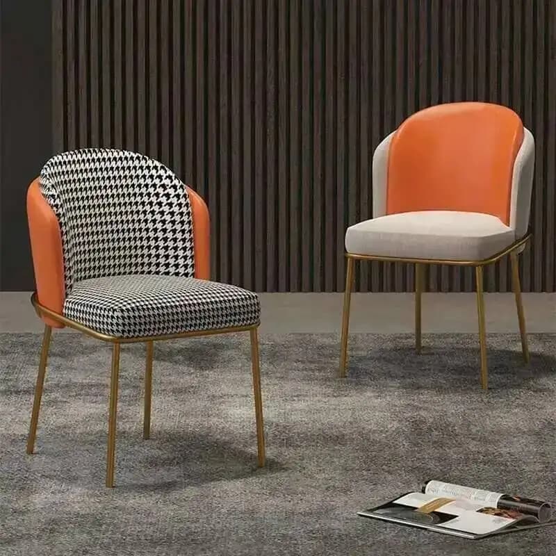 Sedie da pranzo in metallo Gambe in pelle Camera da letto moderna di lusso Sedia ergonomica Cucina Vip Designer Silla Comedor Mobili postmoderni