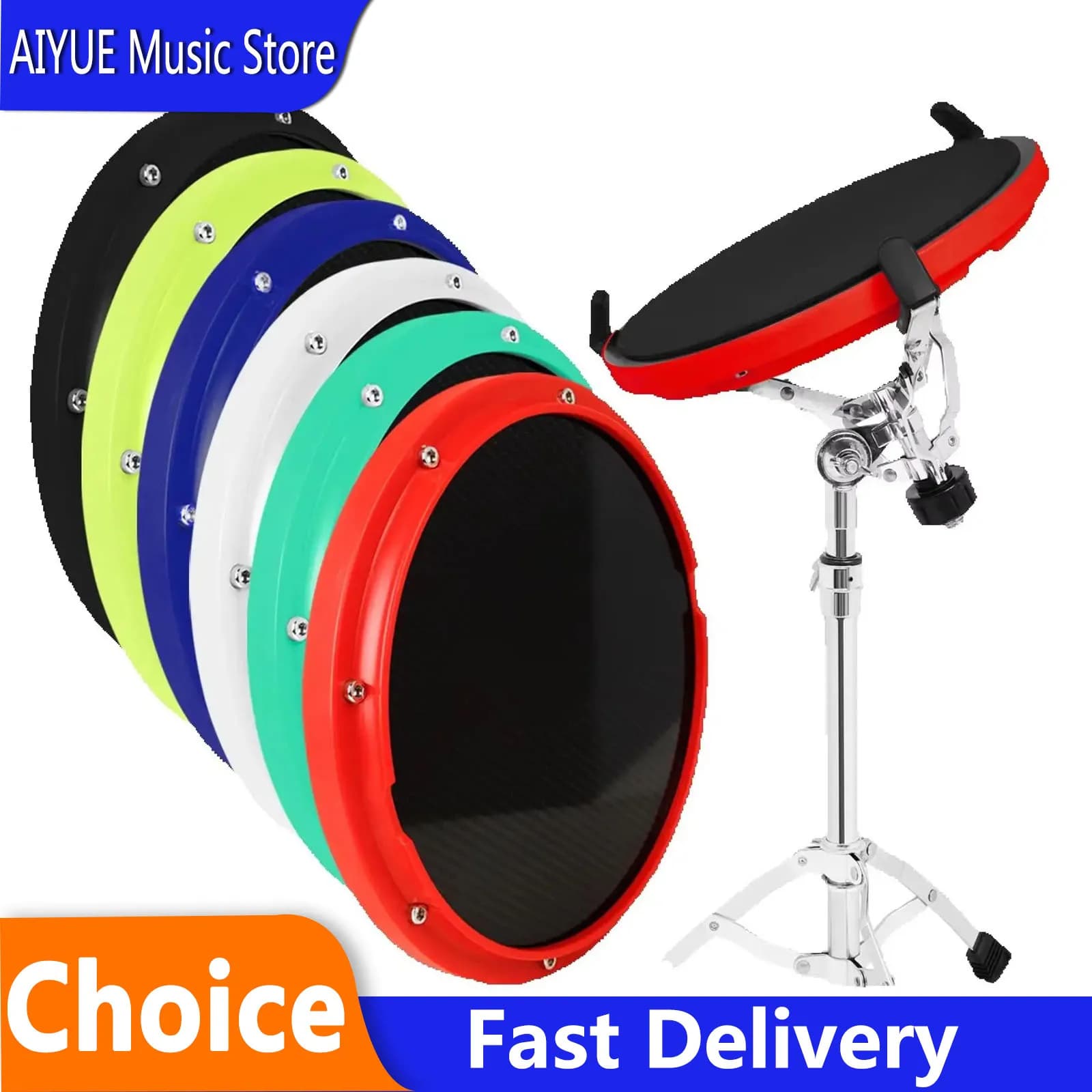 10 Inch Dumb Drum Carbon Fiber Material Portable Drummer Strike Exercise Accessories Novice Rock Style Pad Percussion Instrument