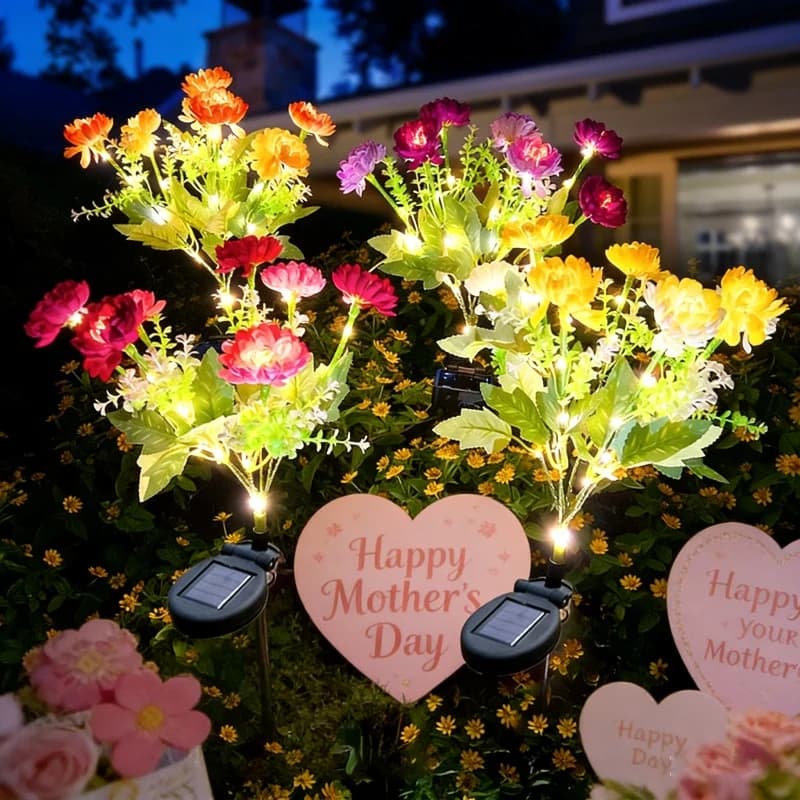 Luci Solari da Esterno, Lampada Solare da Giardino a Forma di Fiore di Loto, Lampada da Prato per Matrimoni, Festa della Mamma, Cortile, Patio, Lampada a Fiore per Feste