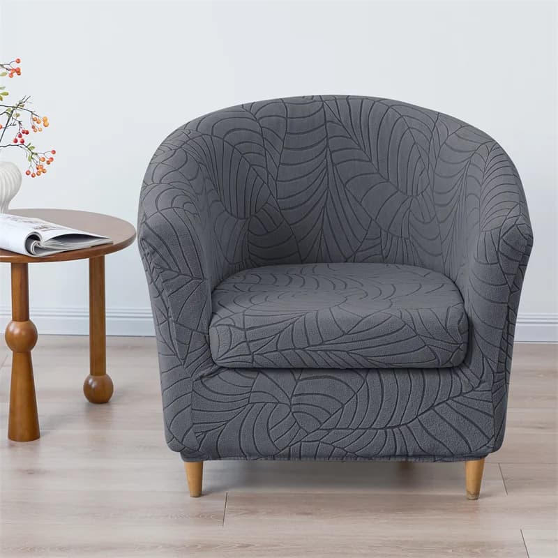 Fodera per poltrona club in tinta unita Fodera per sedia da vasca elasticizzata Fodera per divano jacquard antisporco rimovibile per bancone bar domestico