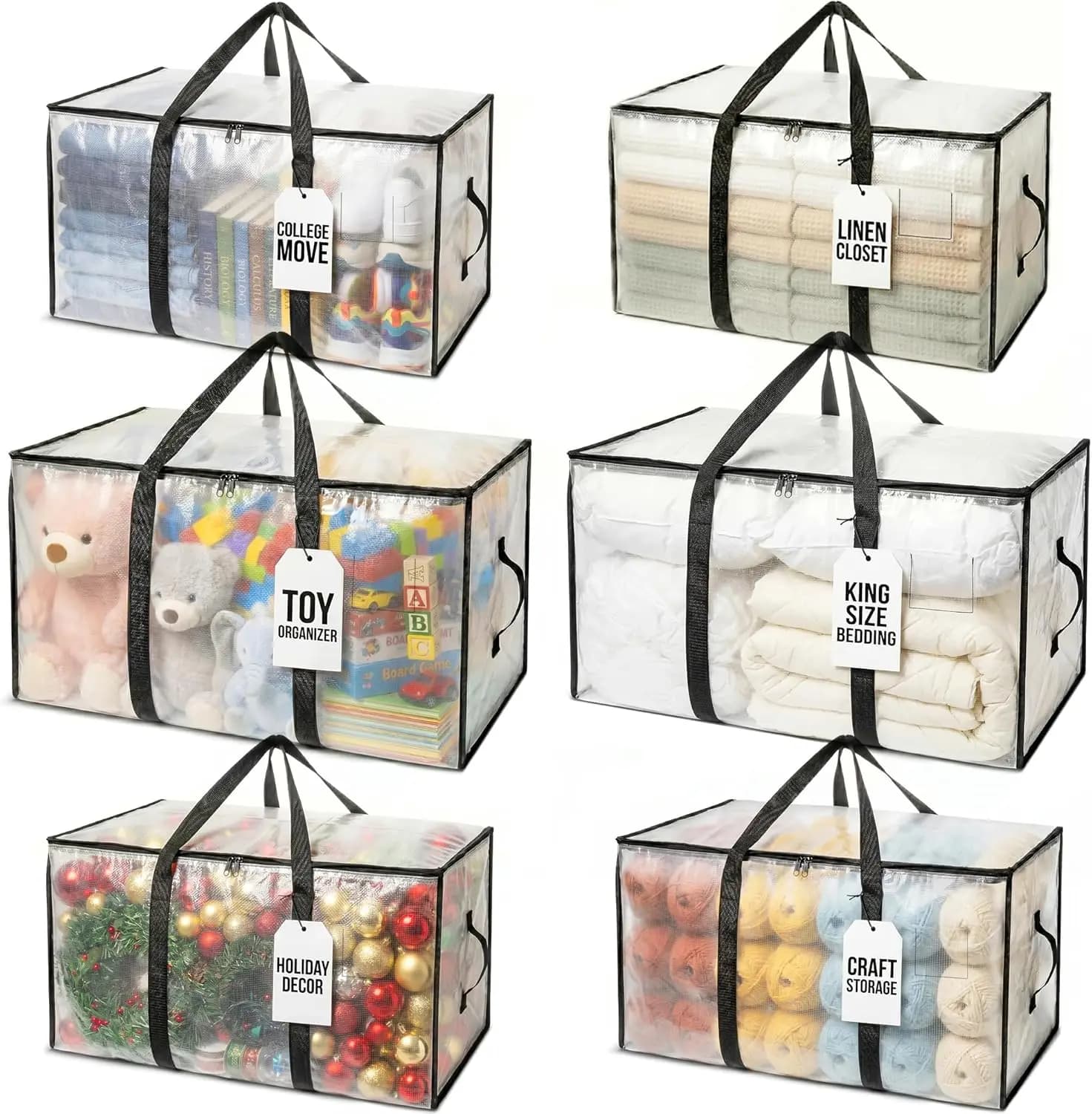 Oversized Moving Bags or Storage Bag – Large Moving Boxes with Backpack Straps, Zippers & Handles – Heavy-Duty Packing Bags for